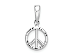 Sterling Silver Polished Peace Symbol Pendant