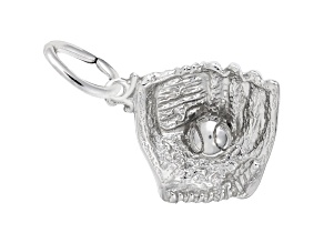 Silver Baseball and Mitt Charm