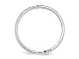 Rhodium Over Sterling Silver 3mm Half-Round Band