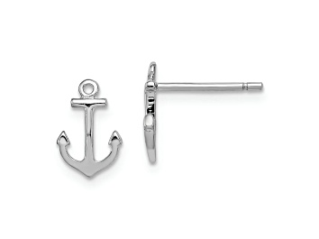 Picture of Rhodium Over Sterling Silver Polished Anchor Post Earrings