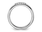 Rhodium Over Sterling Silver Stackable Expressions Cubic Zirconia Ring