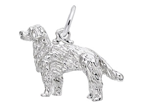 Silver Golden Retriever Charm