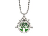 Sterling Silver Polished Reversible Enameled Tree of Life Necklace