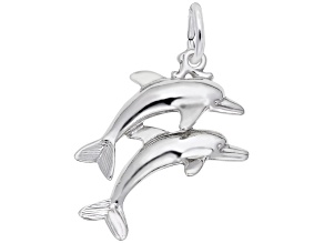 Silver Two Dolphins Charm