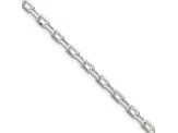 Sterling Silver 2.2mm Diamond-cut Long Link Cable Chain Necklace