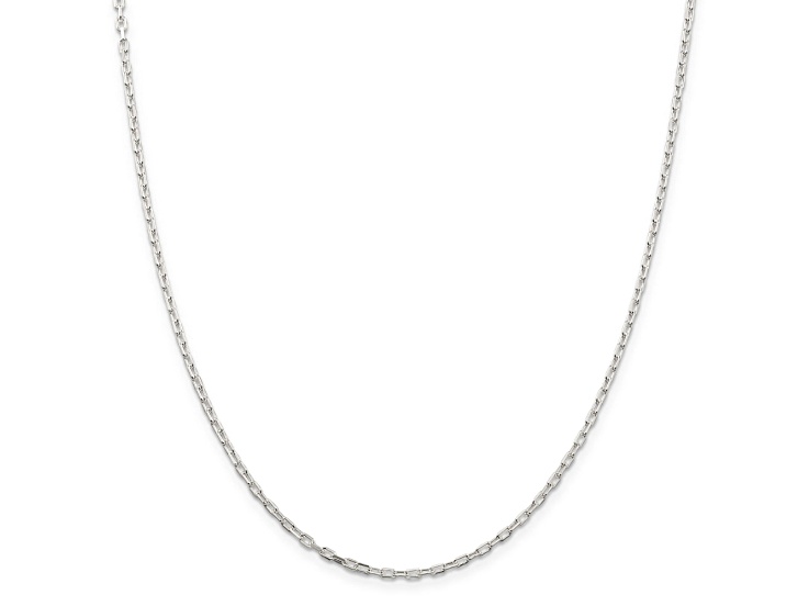 Sterling Silver 2.2mm Diamond-cut Long Link Cable Chain Necklace