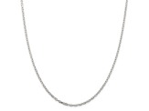 Sterling Silver 2.2mm Diamond-cut Long Link Cable Chain Necklace