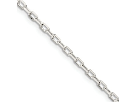 Sterling Silver 2.2mm Diamond-cut Long Link Cable Chain Necklace