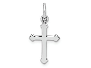 Picture of Rhodium Over Sterling Silver Polished Cross Pendant