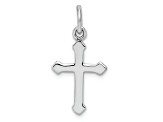 Rhodium Over Sterling Silver Polished Cross Pendant