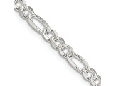 Sterling Silver 4mm Pavé Flat Figaro Chain