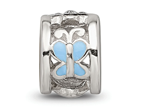 Sterling Silver Enamel Preciosa Crystal Ladybug Bead