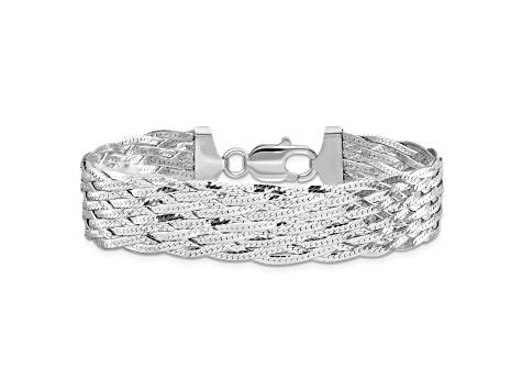 Sterling Silver Polished 15mm Braided Bracelet