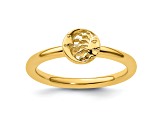 Sterling Silver Stackable Expressions Yellow-plated Sun/Moon Ring