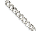 Sterling Silver 5.5mm Pavé Curb Chain Bracelet