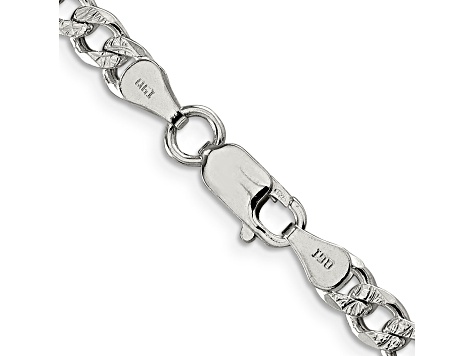 Sterling Silver 5.5mm Pavé Curb Chain Bracelet