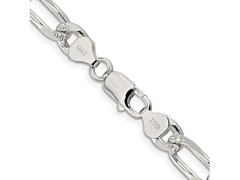 Sterling Silver 8mm Pavé Flat Figaro Chain