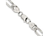 Sterling Silver 8mm Pavé Flat Figaro Chain