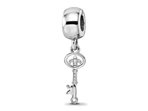 Rhodium Over Sterling Silver LogoArt Kappa Kappa Gamma Key Bead