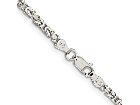 Sterling Silver 2.5mm Byzantine Chain Necklace