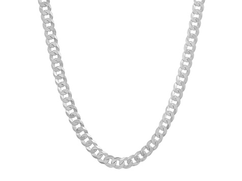 Sterling Silver Unisex Diamond Cut Curb Link Chain