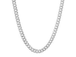 Sterling Silver Unisex Diamond Cut Curb Link Chain