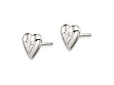 Sterling Silver Polished Heart Post Earrings