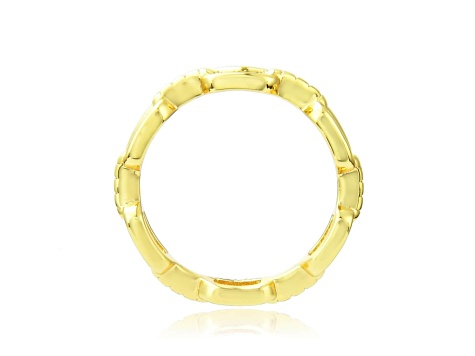14K Yellow Gold Over Sterling Silver Chain Link Style Band Ring