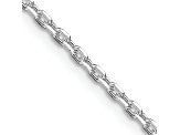 Rhodium Over Sterling Silver 2mm Beveled Oval Cable Chain