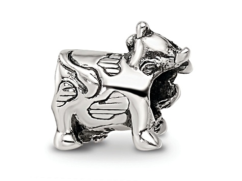 Sterling Silver Cow with Bow Bead