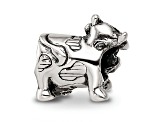Sterling Silver Kids Cow with Bow Bead