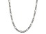 Sterling Silver 7.25mm Pavé Flat Figaro Chain