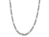Sterling Silver 7.25mm Pavé Flat Figaro Chain