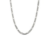 Sterling Silver 5.5mm Pavé Flat Figaro Chain