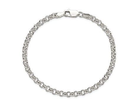 Sterling Silver 4mm Rolo Chain Bracelet