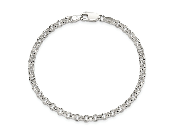 Sterling Silver 4mm Rolo Chain Bracelet