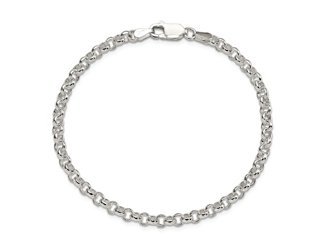 Sterling Silver 4mm Rolo Chain Bracelet