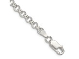 Sterling Silver 4mm Rolo Chain Bracelet