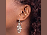 Sterling Silver Polished and Diamond-cut Fancy Filigree Dangle Earrings