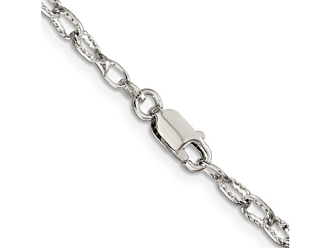 Sterling Silver 3.75mm Fancy Rolo Chain Bracelet