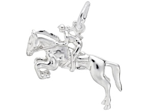 Silver Horse and Rider Charm