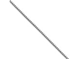 Rhodium Over Sterling Silver 1.7mm 8 Sided D/C Mirror Box Chain w/2in ext Necklace