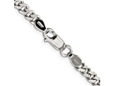 Rhodium Over Sterling Silver 4.5mm Curb Chain Necklace