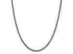 Rhodium Over Sterling Silver 4.5mm Curb Chain Necklace