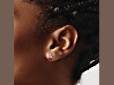 Sterling Silver Polished Red/Black Enameled Ladybug Post Earrings