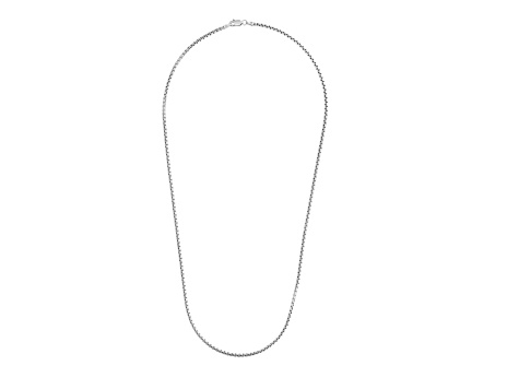 925 Sterling Silver 1.5mm Round Box Chain Necklace - 20"