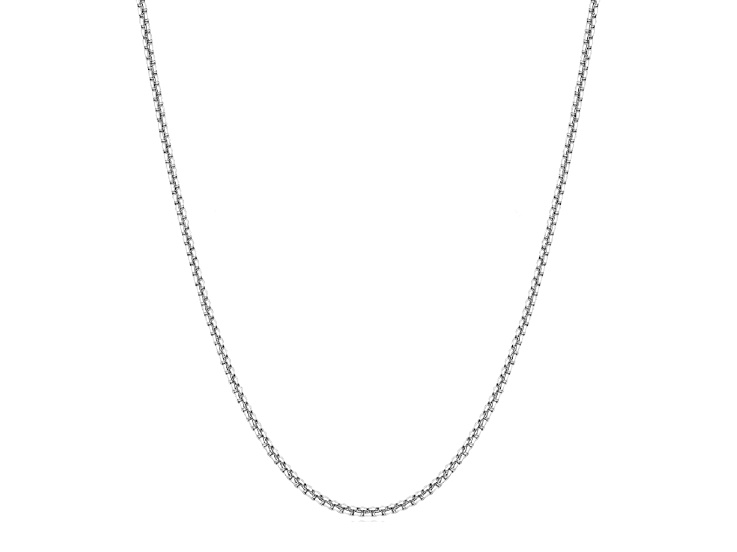 925 Sterling Silver 1.5mm Round Box Chain Necklace - 24"