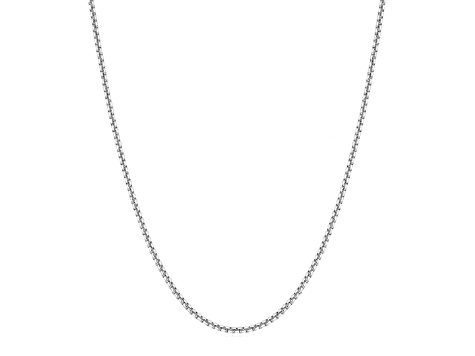 925 Sterling Silver 1.5mm Round Box Chain Necklace - 24"
