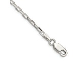 Sterling Silver 2.2mm Diamond-cut Long Link Cable Chain Bracelet