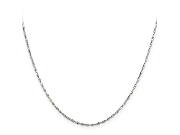 Sterling Silver 1.4mm Singapore Chain with 4-inch Extension Necklace